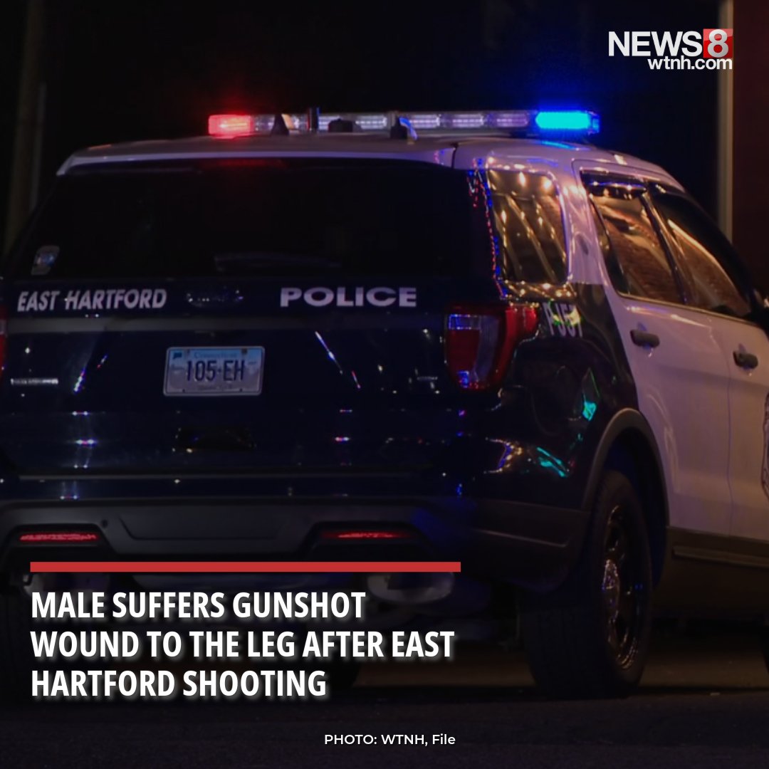 A male sustained a gunshot wound to the leg after a shooting on Main Street Monday night, according to East Hartford police