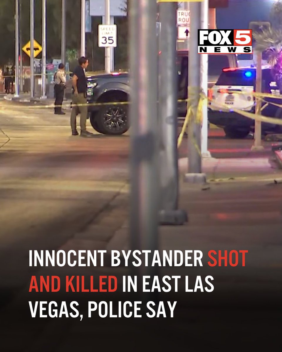 Las Vegas police say an armed suspect tried to shoot at a man sitting at a bus stop but ended up killing a woman in the background instead. Police say a Hispanic woman in her 50s died at the hospital. A person of interest is in custody