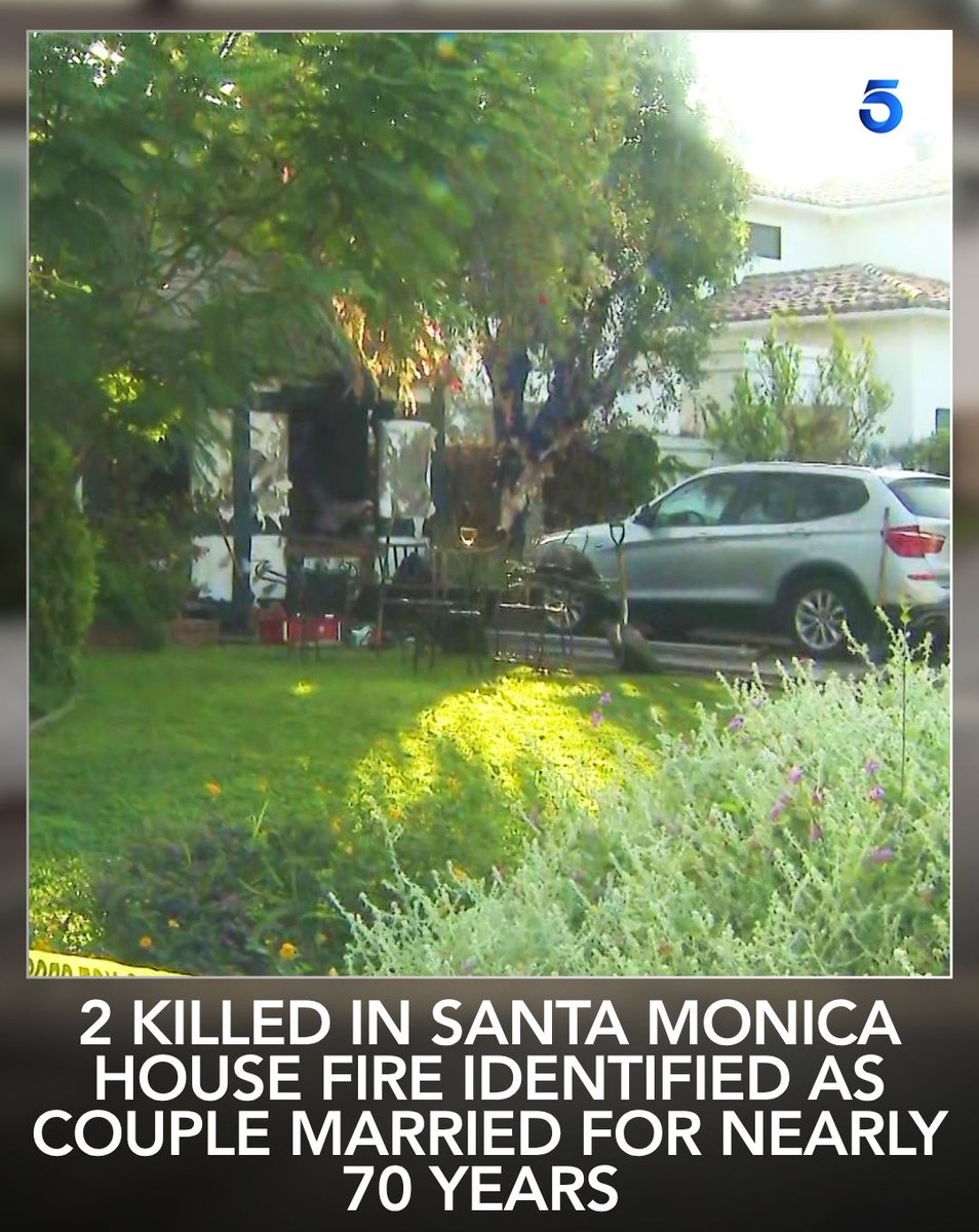 Two people who were killed in a Santa Monica house fire have been identified as an elderly couple who were married for almost 70 years.