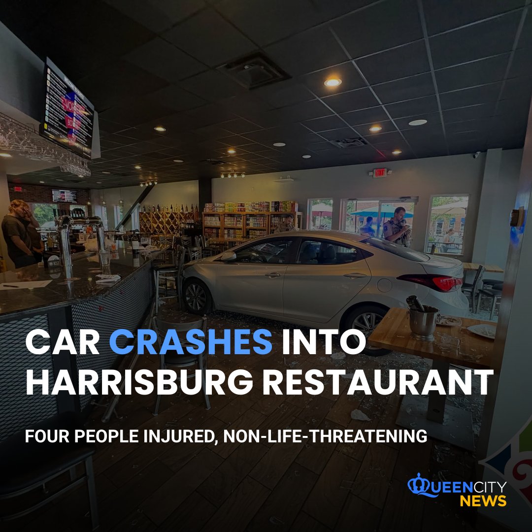Four hurt after car crashes into Harrisburg restaurant