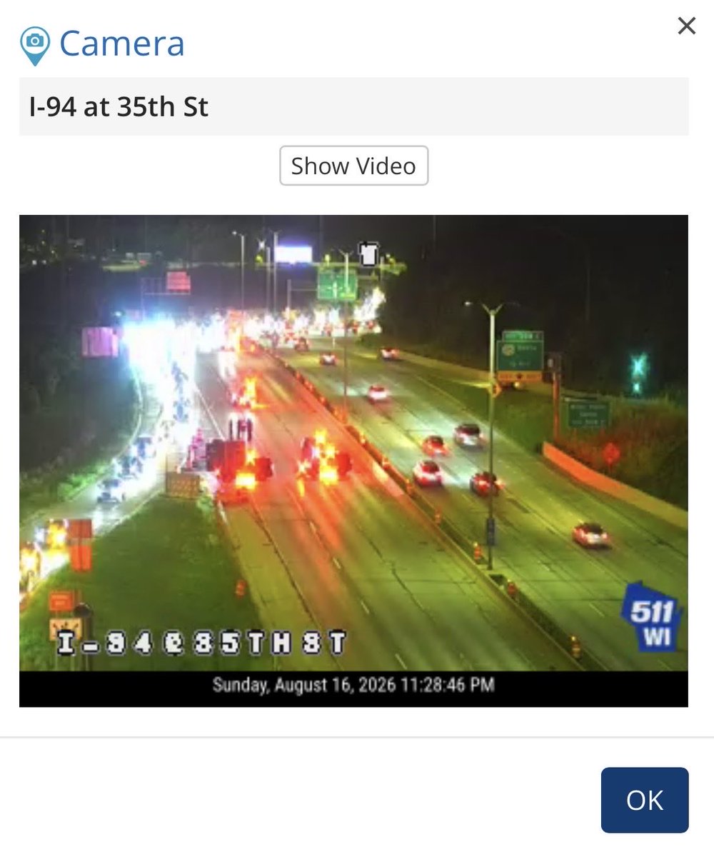 Milwaukee WI - Eastbound I-94 - All lanes shut down eastbound at 35th St for a report of 2 cars shooting at each other on the freeway