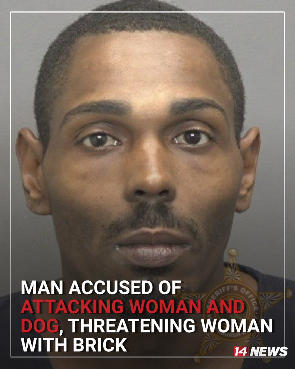 Man accused of attacking woman and dog, threatening woman with brick