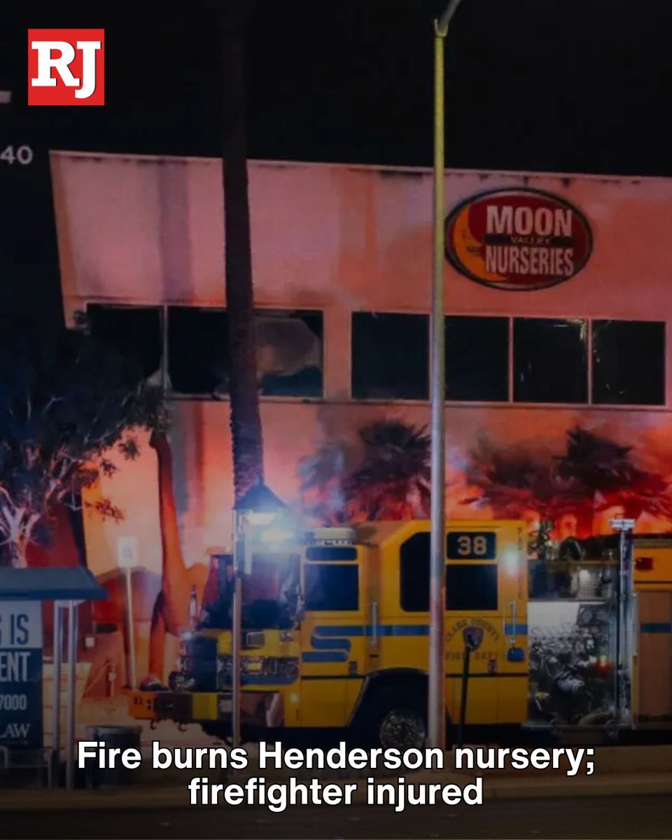 Crews from the Clark County and Henderson fire departments extinguished a blaze at a nursery near Eastern Avenue and the 215 Beltway on Friday night, a county fire official said