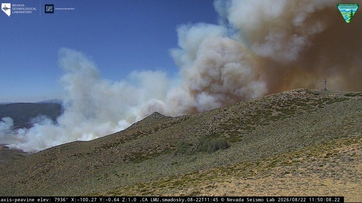 There is a New Brush Fire at Hawk Meadow Trail, West of Somersett, Washoe County, Nevada. This Fire is not within California at this time but is burning East of the California State Line