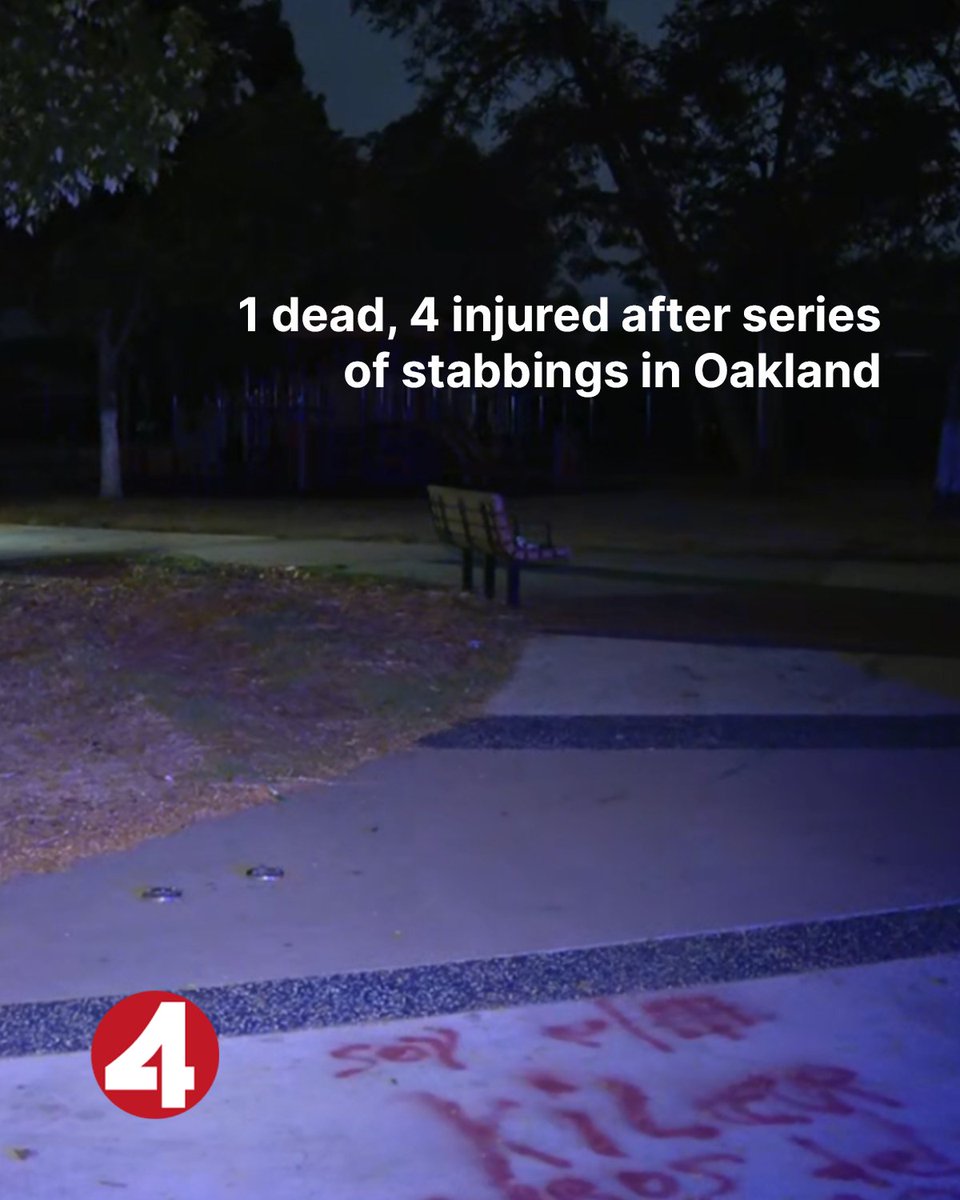 One person is dead, and four are injured after a series of stabbings Monday night in Oakland, the Oakland Police Department said. The first stabbing reported was at Cesar Chavez Park on 38th Avenue and Foothill Boulevard.