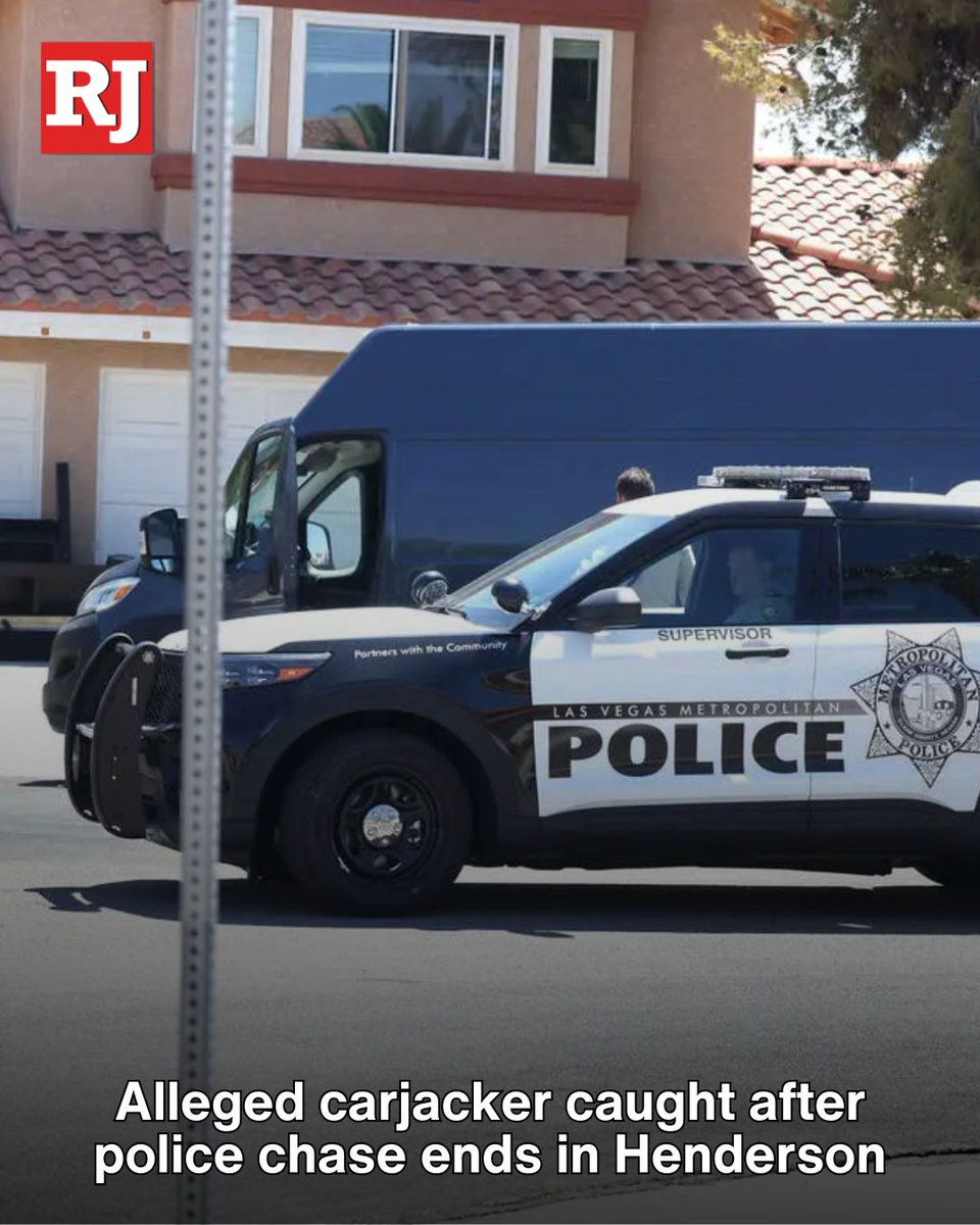 Las Vegas police apprehended a suspect accused of stealing multiple vehicles and leading authorities on a police chase from the Southwest Las Vegas Valley to Henderson on Tuesday, according to police