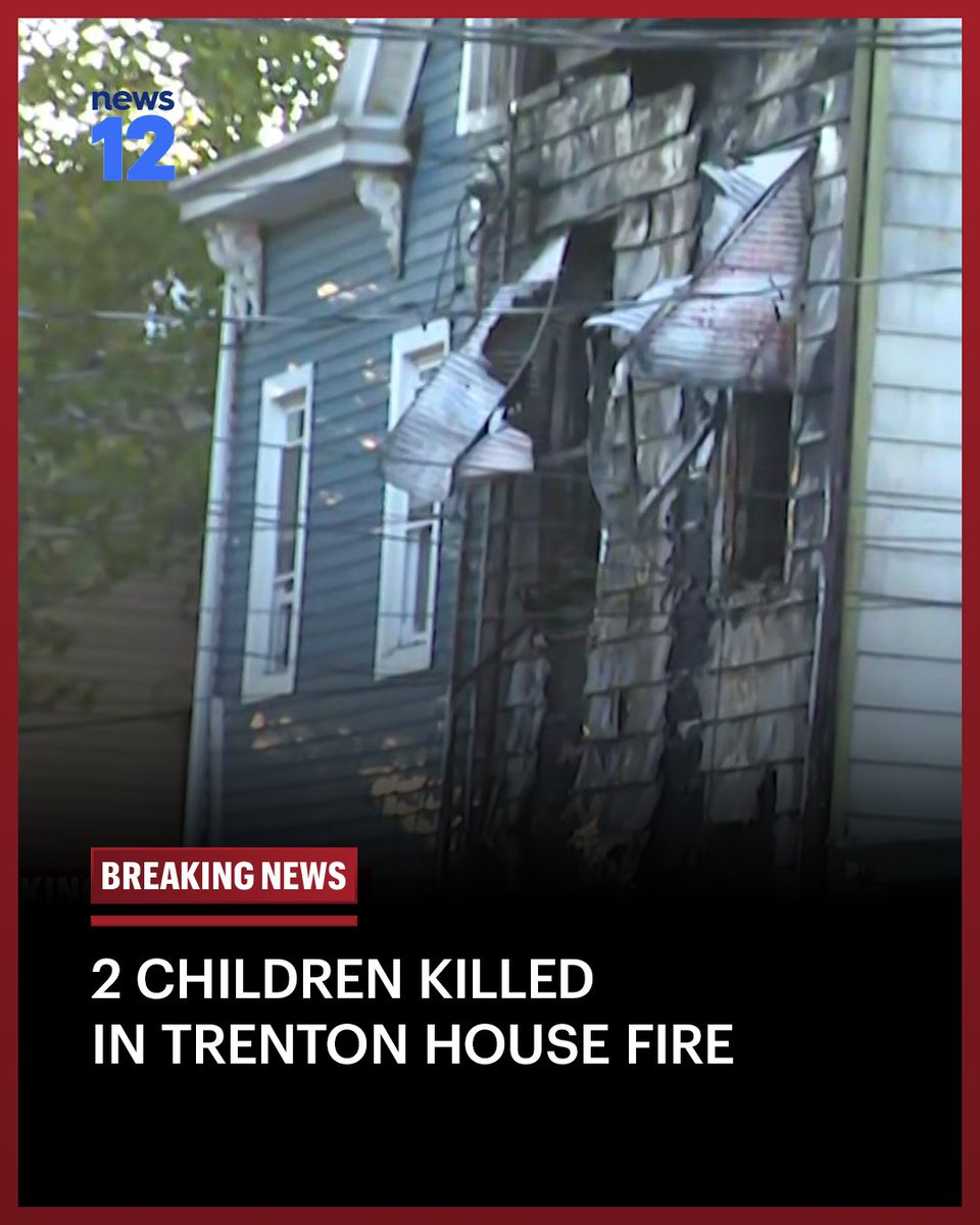 Two young children were killed and two firefighters were injured after a fire ripped through a Trenton home