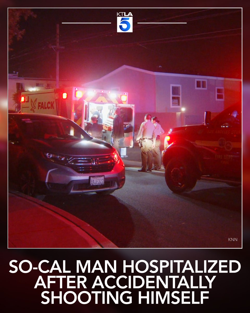 A man was hospitalized early Wednesday after accidentally shooting himself at a mobile home park in Monrovia