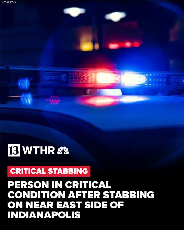 A person is in critical condition after being stabbed on the near east side of Indianapolis early Saturday morning. Police originally thought the person had been shot before learning they'd been stabbed.