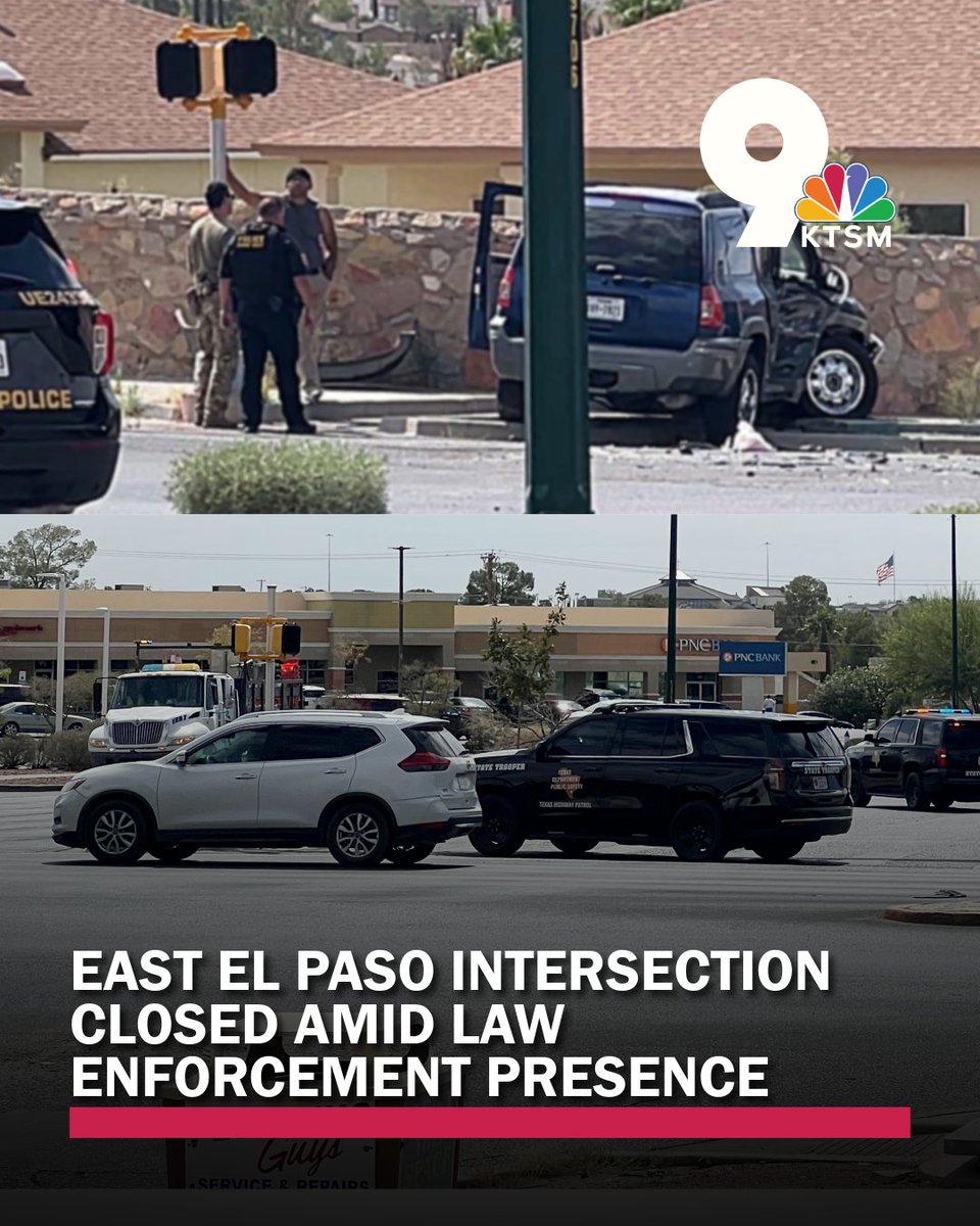 An intersection in East El Paso is blocked off Thursday morning, Sept. 3, as law enforcement is on the scene