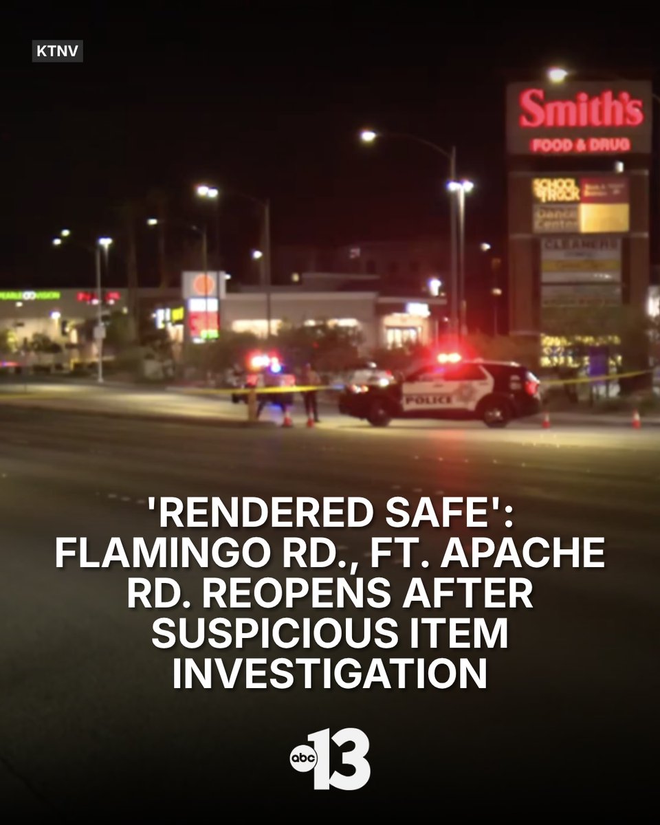 Metro police are investigating a suspicious item near Flamingo Road and Fort Apache Road in the west valley.