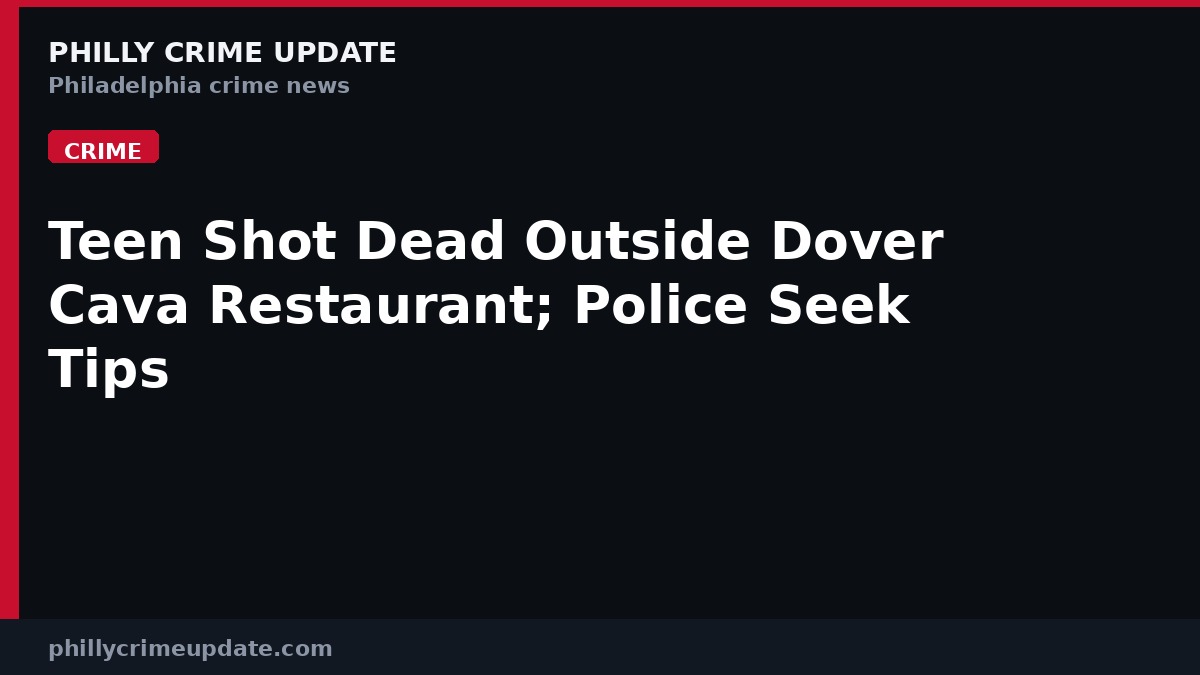 Teen Shot Dead Outside Dover Cava Restaurant; Police Seek Tips