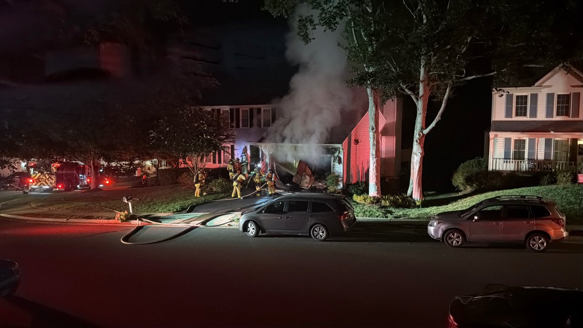 FairfaxBravest responded to a house fire at Groveland Dr / Silver Sage Ct. Two-story single-family home with fire showing from the garage. Crews contained the majority of the fire to the garage. All occupants evacuated prior to arrival.