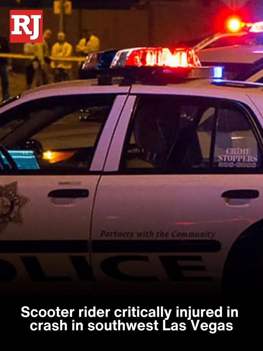 A scooter rider is facing life-threatening injuries after a crash in southwest Las Vegas Monday night, police said