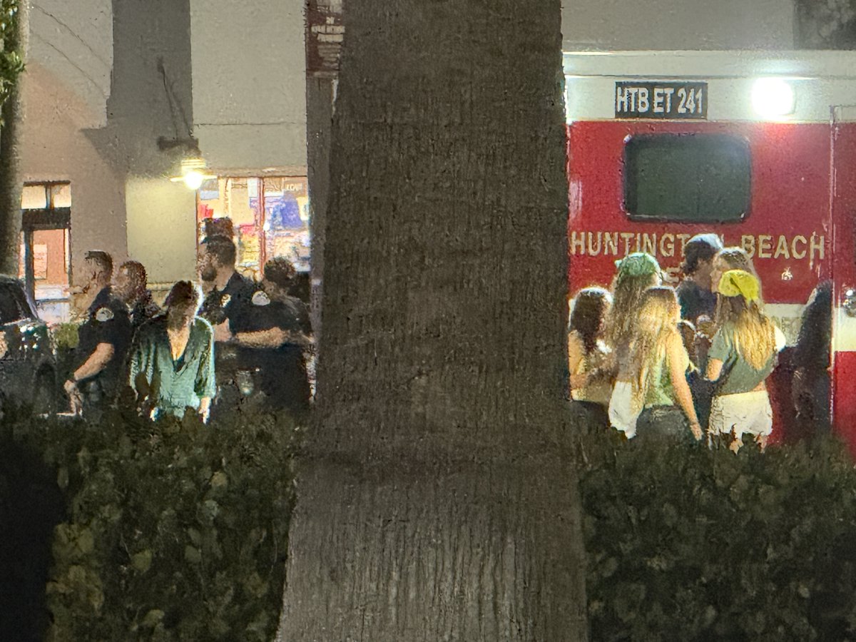 Huntington Beach Police are attempted to break up a large gathering of juveniles, a group of atleast approximately 200-300. Atleast 1 person was transported to an area hospital.