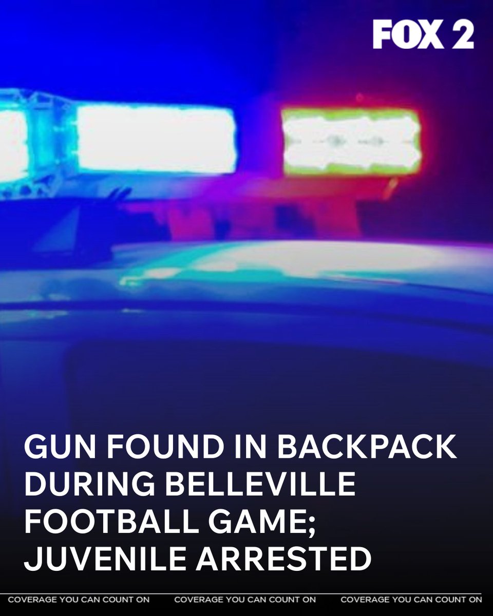 One juvenile was arrested after a gun was found in an abandoned backpack during a Belleville East High School football game, police say