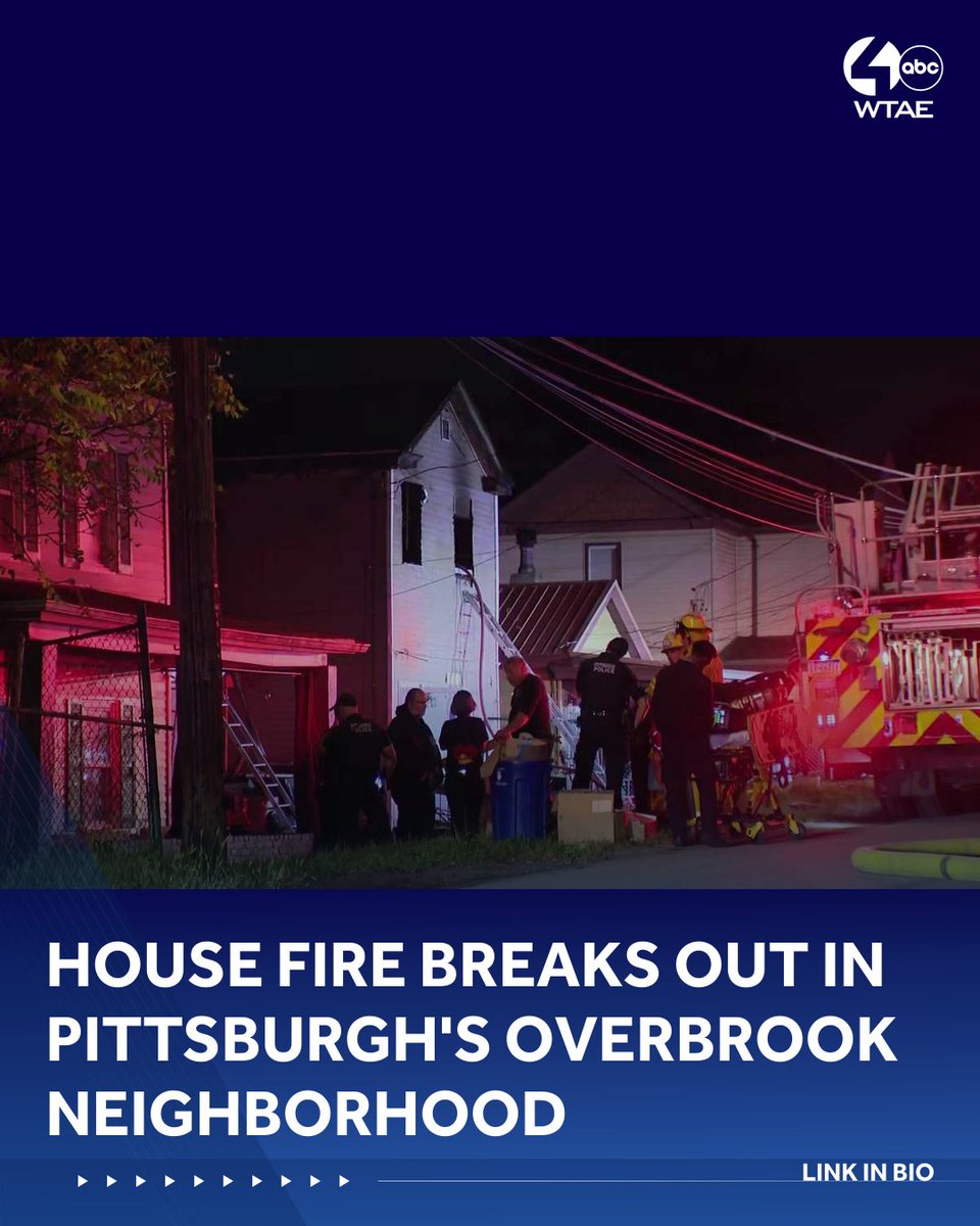 House fire breaks out in Pittsburgh's Overbrook neighborhood