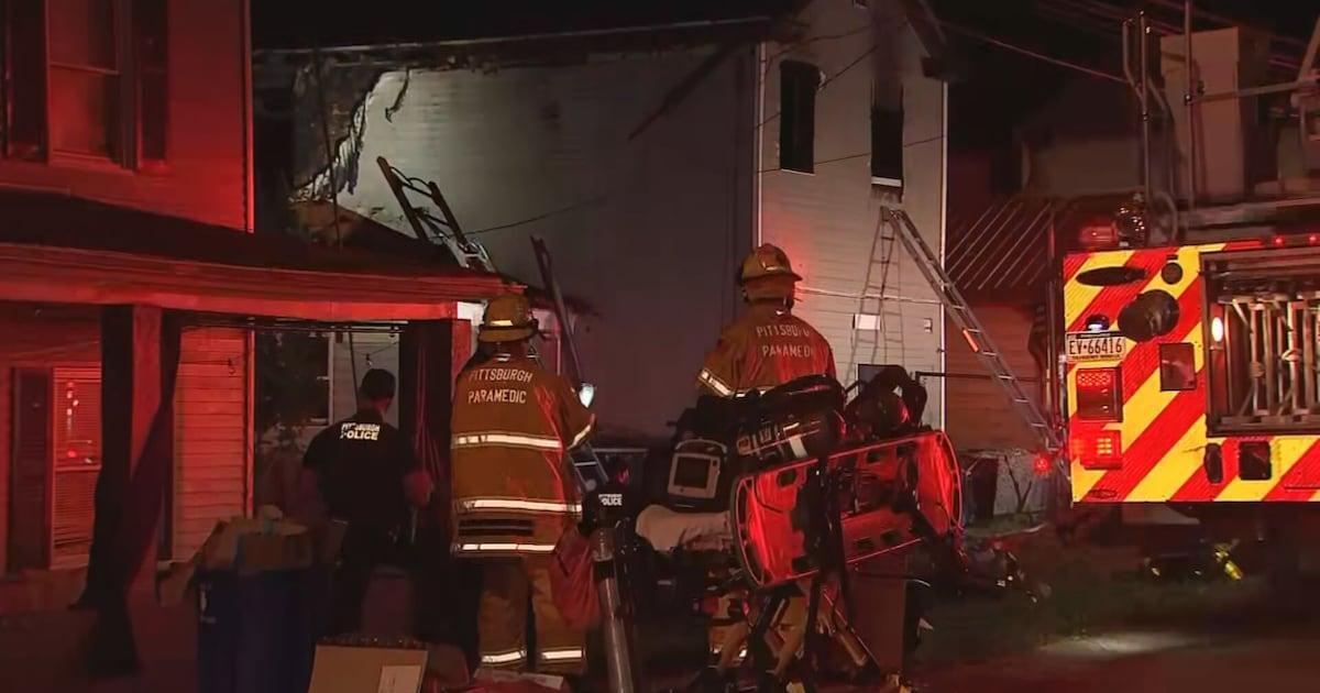 Fire damages house in Pittsburgh's Overbrook neighborhood