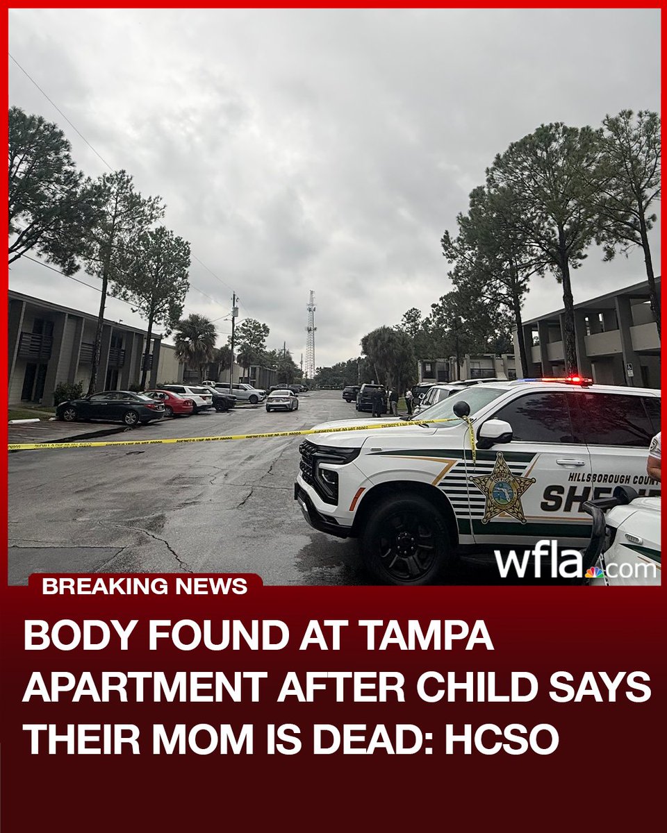 Deputies are investigating after a child was found outside at a Tampa apartment complex saying that their mother was dead