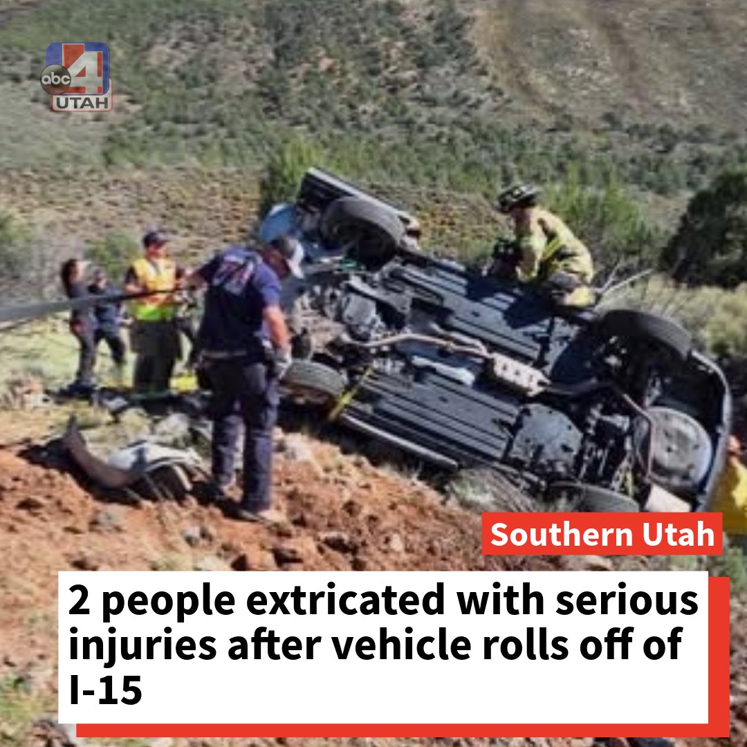 Two people were hospitalized with serious injuries after their vehicle rolled off of I-15. According to Hurricane Valley Fire and Rescue